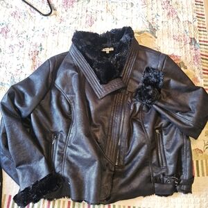 Jennifer Lopez Black Faux Fur Jacket